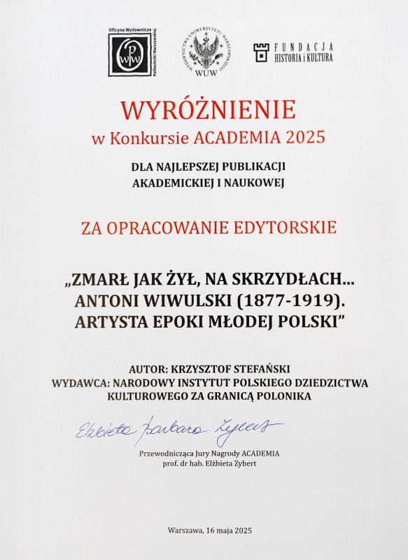 Wyróżnienie w konkursie ACADEMIA 2025